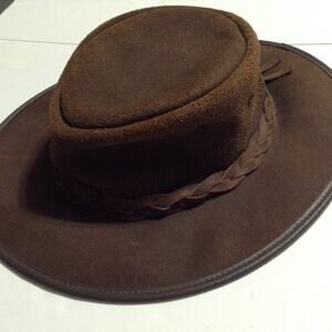 Barmah Hat Leather Medium Suede Brown Melbourne Australia